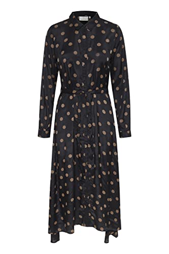 KAFFE Kleid Kaoline Damen Kleid V Ausschnitt Freizeitkleid Punkte Langarm Elegant Hohe Taille Abendkleid Black with Mustang Dot 34 KAFFE Kleid Kaoline Damen Kleid V Ausschnitt Freizeitkleid Punkte Langarm Elegant Hohe Taille Abendkleid Black with Mustang Dot 34 von KAFFE