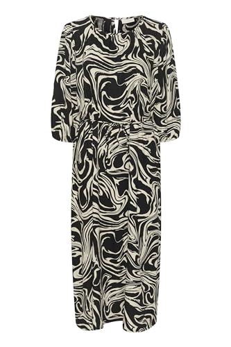 KAFFE Kleid KAcarmen Damen Kleid Kurzarm Wickelkleid Lange Freizeitkleider Sommer Bindegürtel Black/White Graphic Paint 44 KAFFE Kleid KAcarmen Damen Kleid Kurzarm Wickelkleid Lange Freizeitkleider Sommer Bindegürtel Black/White Graphic Paint 44 von KAFFE