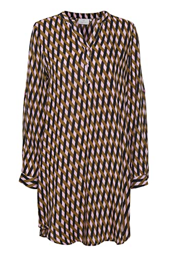 KAFFE Kleid KAmarana Damen Kleid Shirt Print Lang Arm V-Ausschnitt Knopf Shirtkleid Candy Pink/Thrush Braid Print 38 KAFFE Kleid KAmarana Damen Kleid Shirt Print Lang Arm V-Ausschnitt Knopf Shirtkleid Candy Pink/Thrush Braid Print 38 von KAFFE