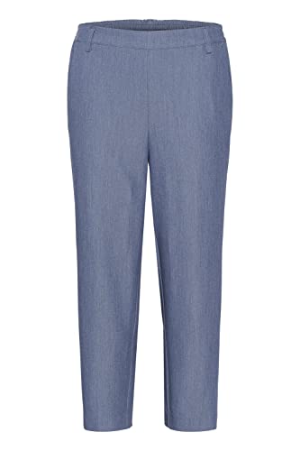 KAFFE Pants Suiting KAsakura Damen Hose 3/4 Capri Casual Arbeitshose Gerades Bein Freizeithose High Waist Caprihose Vintage Indigo 34 von KAFFE