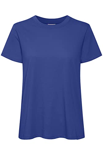 KAFFE T-Shirt KAmarin Damen T-Shirt Kurzarm Top Casual Basic Einfarbig Rundhals Mazarine Blue XS von KAFFE