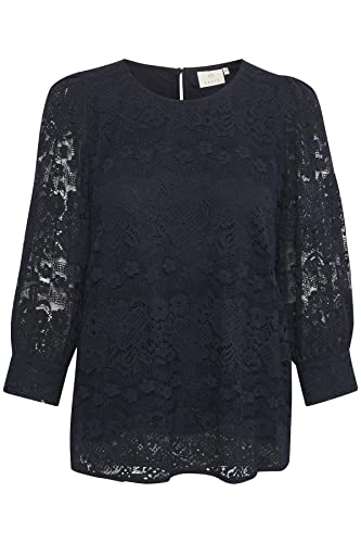 Kaffe Damen 3/4 Ärmel Regular Fit Kaabina Bluse, Midnight Navy (Marineblau), 38 von KAFFE