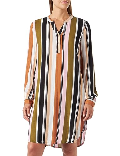 KAFFE Kleid KAmarana Damen Kleid Shirt Print Lang Arm V-Ausschnitt Knopf Shirtkleid Green/Pink Stripe Print 44 KAFFE Kleid KAmarana Damen Kleid Shirt Print Lang Arm V-Ausschnitt Knopf Shirtkleid Green/Pink Stripe Print 44 von KAFFE