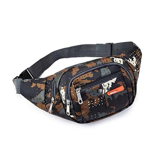 Gürteltasche,Camo Wasserdicht Bauchtasche Camouflage Hüfttasche Nylon Geldgürtel für Männer Kinder Jungen Laufen Wandern Reisen Sport 13,65 * 4,68 Zoll von KAIAIWLUO