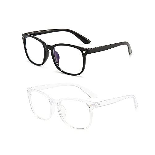 KAIAIWLUO Blaulichtblockierende Brille,2er-Pack Blaulichtfilter Brille Unisex Anti-Blaulicht-Brille Damen Herren Brille Leichte Retro Computerbrille Blockieren Blaue Licht von PC, TV und Handy von KAIAIWLUO