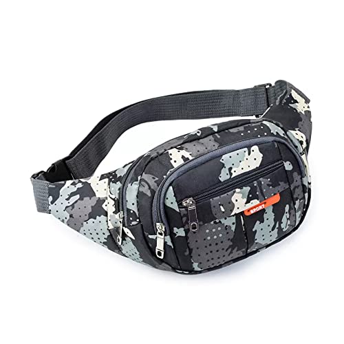 Gürteltasche,Camo Wasserdicht Bauchtasche Camouflage Hüfttasche Nylon Geldgürtel für Männer Kinder Jungen Laufen Wandern Reisen Sport 13,65 * 4,68 Zoll von KAIAIWLUO