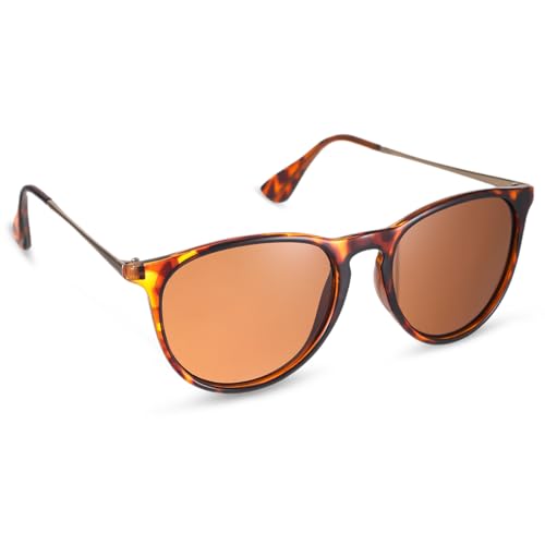 KAIOWPEIC Sonnenbrille Damen, Leopardenmuster Vintage Rechteckige Sonnenbrille, Mode UV400 Polarisierte Sonnenbrille mit Metallrahmen für-Damen & Herren Angeln Foto Wandern von KAIOWPEIC