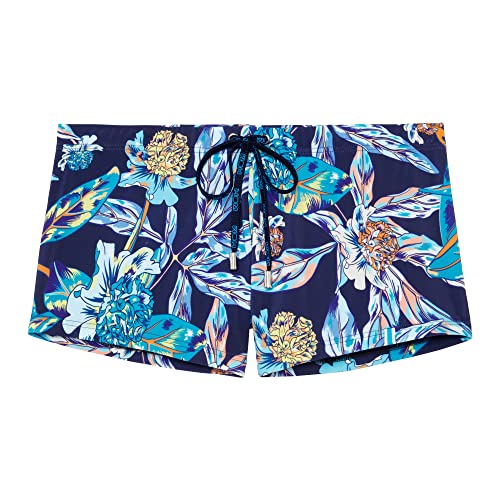 KAJYY Herren Paradisio Swim Shorts Badehose, Pflanzlicher Druck, türkis, Marineblau, gelb, 48 von HOM