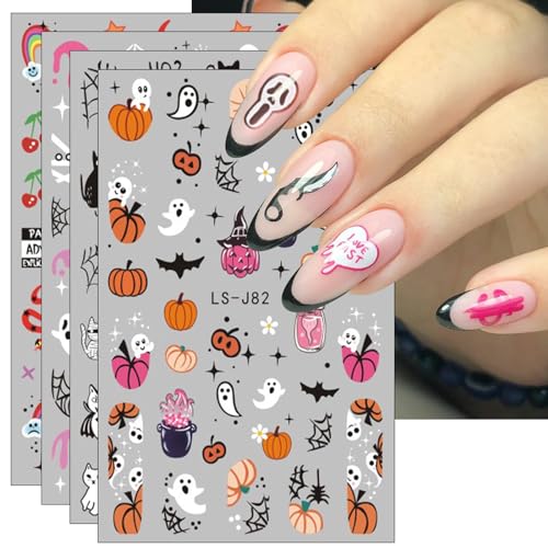 Nagelsticker Halloween, 9 Blatt Selbstklebend Nagelaufkleber Nail Art Sticker Dekoration Nageldesign Zubehör von KALEFUL