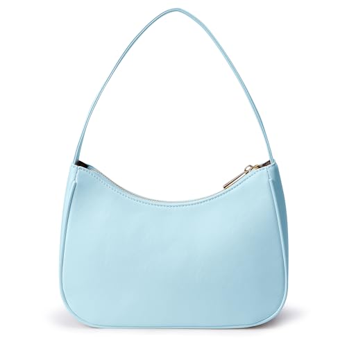 Schultertaschen für Damen, Ledergeldbörsen, niedliche Hobo-Tasche, Handtasche, Damen-Umhängetasche, modische Mini-Clutch-Geldbörse, Himmelblau, Medium von KALIDI FANCY FOREST