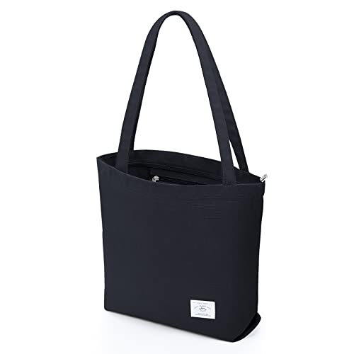 KALIDI Canvas Tasche Damen Groß Shopper Handtasche Damen Schultertasche mit Reißverschluss Tote Bag Canvas Tasche Damen Umhängetasche für Schule Arbeit Einkauf Alltag Reisen von KALIDI