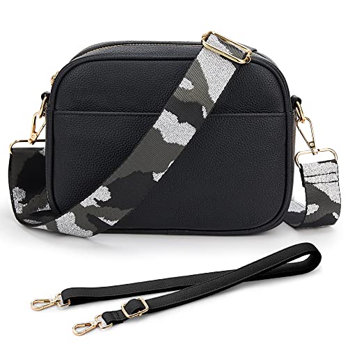 KALIDI Damen Umhängetasche, stylisch Veganem Leder Breiter Gurt Crossbody Schultertasch mit 2 verstellbaren Riemen für tägliches Arbeiten, Einkaufen, Verabredungen, Reisen von KALIDI