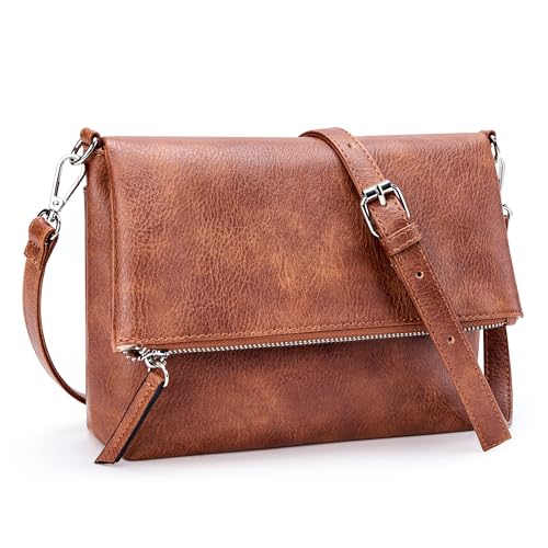 KALIDI Kleine Damen Umhängetaschen Veganes PU Leder Handtasche Crossbody Schultertasche Diebstahlschutz Mehrfach Taschen mit Verstellbar Abnehmbar Schultergurt Braun KALIDI Kleine Damen Umhängetaschen Veganes PU Leder Handtasche Crossbody Schultertasche Diebstahlschutz Mehrfach Taschen mit Verstellbar Abnehmbar Schultergurt Braun von KALIDI