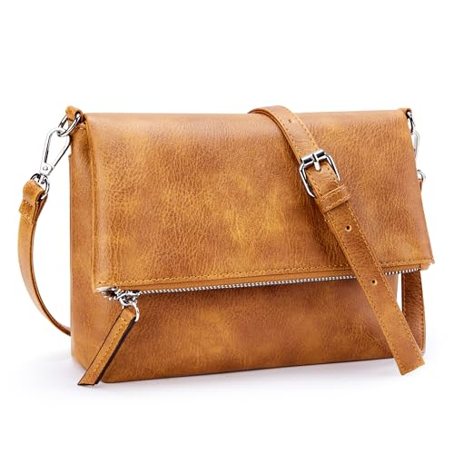 KALIDI Kleine Damen Umhängetaschen Veganes PU Leder Handtasche Crossbody Schultertasche Diebstahlschutz Mehrfach Taschen mit Verstellbar Abnehmbar Schultergurt Dark Yellow KALIDI Kleine Damen Umhängetaschen Veganes PU Leder Handtasche Crossbody Schultertasche Diebstahlschutz Mehrfach Taschen mit Verstellbar Abnehmbar Schultergurt Dark Yellow von KALIDI