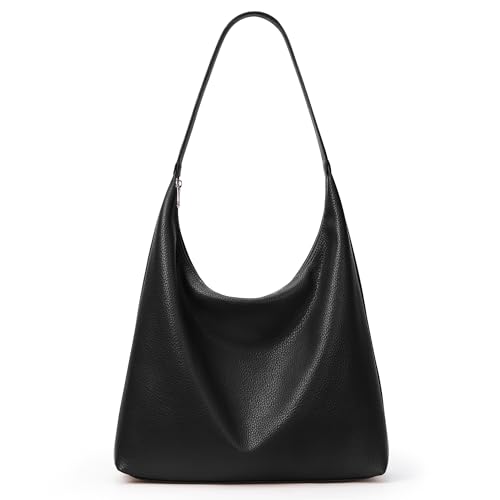 KALIDI Damen Shopper Handtasche Schultertasche PU Leder Tote Bag Vintage Hobo Tasche mit Reißverschluss Groß für Arbeit Schule Shopper Lässige täglich Schwarz KALIDI Damen Shopper Handtasche Schultertasche PU Leder Tote Bag Vintage Hobo Tasche mit Reißverschluss Groß für Arbeit Schule Shopper Lässige täglich Schwarz von KALIDI
