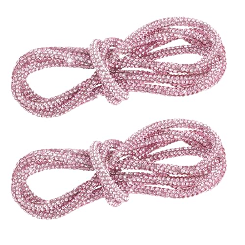 1 Paar 1.2 m Schnürsenkel Rund, 4 mm Breite Rosa Glitzer Strass Schnürsenkel Nylonseil Elastische Rope Laces Sneaker Ersatz-Schuhschnüre ​​für Arbeitsschuhe, Stiefel, Hoodie, Jogginghosen, Hosenseil von KALIONE