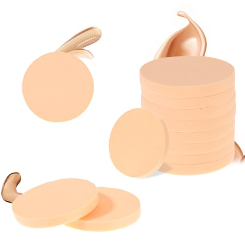 12 Stück Make up Schwamm Rund, Puderquaste Runde Make-up-Gesichtsapplikatoren Runde Make-up-Lidschatten-Concealer-Kosmetikschwamm-Gesichts-Make-up-Pads-Applikatoren von KALIONE