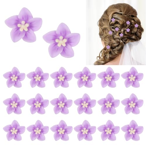 20 Stück Mini-Blumen-Haarspangen, kleine Blumen-Haarspangen, Haarnadeln für Frauen und Mädchen, lila Haarspangen, Blumen-Clip, Haar-Accessoires für Frauen, kleine Mini-Krallen-Clips, Lilien-Blumen-Cli von KALIONE