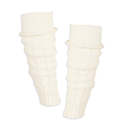 KALIONE Damen Beinstulpen, gestrickte lange Beinstulpen Ballett Tanz lange Yoga Socken weiche lange Socken lange gestrickte Beinstulpen für Frauen Mädchen Tanzen Sport Yoga (weiß) von KALIONE