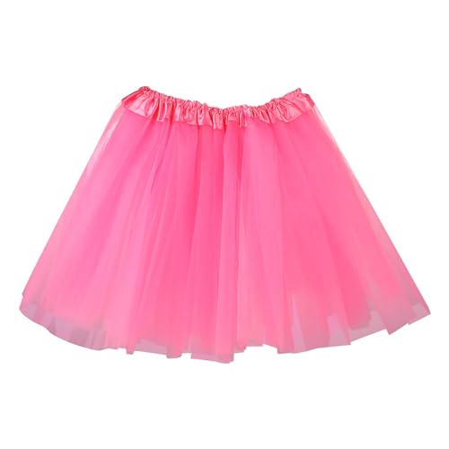 Rosa Tutu Röcke, Mädchen-Tutu-Röcke Damen Ballett-Tanzröcke 3-lagig Mädchen-Tutu-Rock elastisch Prinzessin Ballett Party Tanzrock Tutu-Kleid Kostüm für Kinder Mädchen (Rosa) von KALIONE