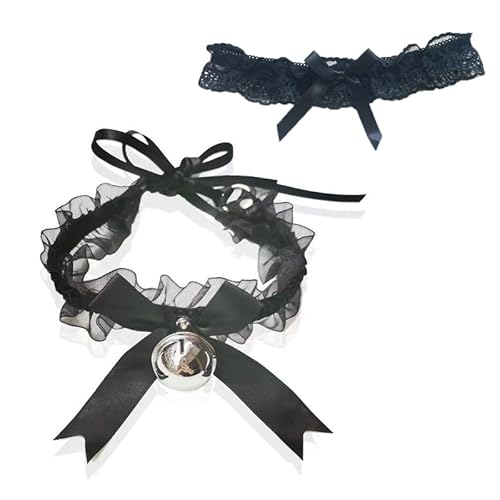 KALUROIL 2 PCS Strumpfband Romantische Strumpfbänder & Strumpfhalter für Bräute & Damen - Schwarze Schleife - Perfekt für Hochzeiten, Jahrestage & mehr von KALUROIL