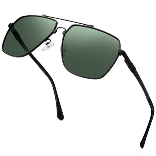 KANASTAL Groß Sonnenbrille Herren und Damen Retro Klassische Polarisiert Sonnenbrille mit Premium Quadratisch Metallrahmen UV400 Schutz, Matt Schwarz Rahmen G15 Gläser KANASTAL Groß Sonnenbrille Herren und Damen Retro Klassische Polarisiert Sonnenbrille mit Premium Quadratisch Metallrahmen UV400 Schutz, Matt Schwarz Rahmen G15 Gläser von KANASTAL