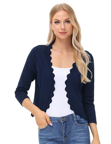 KANCY KOLE Damen Cardigan Elegant Lange StrickjackeXL von KANCY KOLE