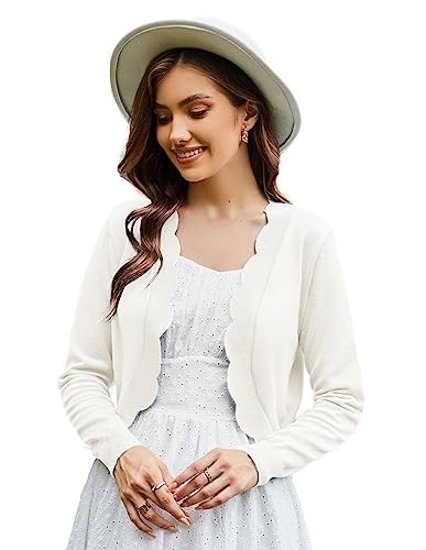 KANCY KOLE Damen Strickjacke Sommer mit Wellensaum von KANCY KOLE