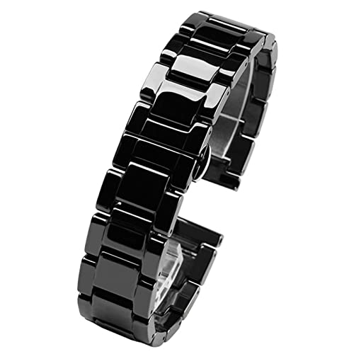 KAPPDE Keramikarmband für Damen und Herren, Edelstahl, Kombinations-Armband 12, 14, 15, 16, 18, 20, 22 mm, modisches Uhrenarmband, 15 mm, Achat von KAPPDE