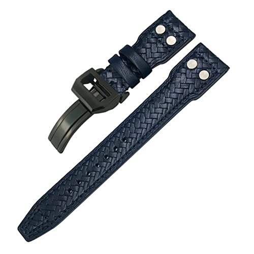 KAPPDE Uhrenarmband aus echtem Leder, genietet, 20 mm, 21 mm, 22 mm, passend für IWC Big Pilot Portugieser Pilot IW3777 Seiko Rindsleder, 21 mm, Achat von KAPPDE