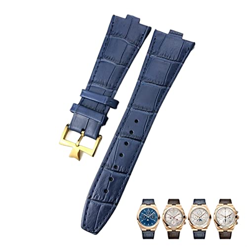 KAPPDE Uhrenarmband für Vacheron Constantin Overseas Schwarz Blau Braun Bambusmaserung 25 mm echtes Leder konvexe Schnittstelle Uhrenarmband, Einheitsgröße, Achat von KAPPDE