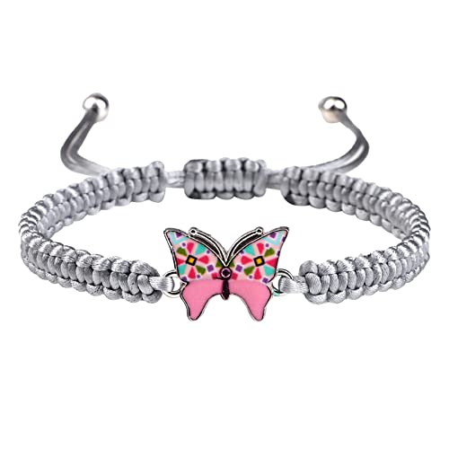 KAREN66 Armband Damen Rotes Seil, Flacher Knoten, Paar, handgewebt, Valentinstag, Männer und Frauen, Freundinnen, Schmetterling, Schmuck, um Freundin-Geschenke zu senden (I, One Size) von KAREN66