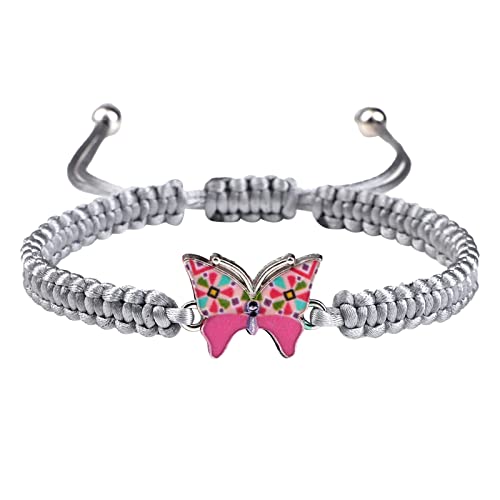 KAREN66 Armband Damen Rotes Seil, Flacher Knoten, Paar, handgewebt, Valentinstag, Männer und Frauen, Freundinnen, Schmetterling, Schmuck, um Freundin-Geschenke zu senden (N, One Size) von KAREN66