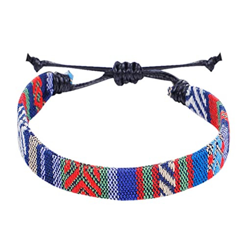 KAREN66 Armband für Damen Schmuck Farbe Seil gewebt Armband verstellbar Boho Surfer Armband für Männer Frauen dünne Seil handgefertigt Strand Armband buntes Armband (M, One Size) von KAREN66