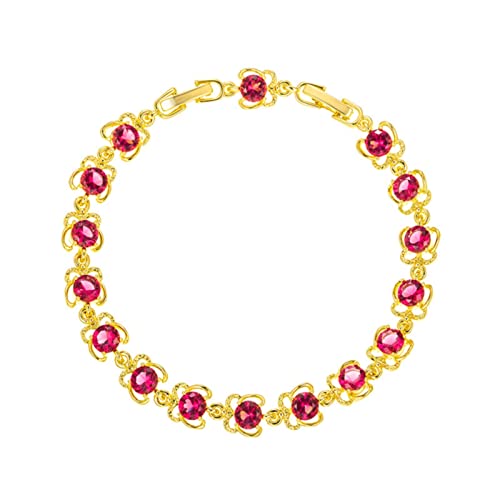 KAREN66 Damenarmband Edelstein Schmuck Gold Schmetterling Armband Schmuck Geschenke für ihre Frauen Mädchen verstellbare Kette (Red, One Size) von KAREN66