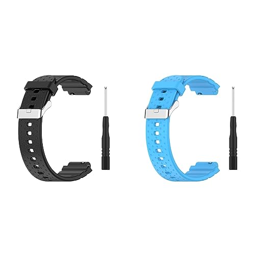 KAREN66 Kinder Armband Kompatibel mit Xplora X5/ XGO2/XGO3 Armband - Sport Silikon Uhrenarmband Replacement Wechselarmband Ersatzarmband für Xplora X5/ XGO2/XGO3 Kinder Telefon Uhr (Schwarz+Blau) von KAREN66