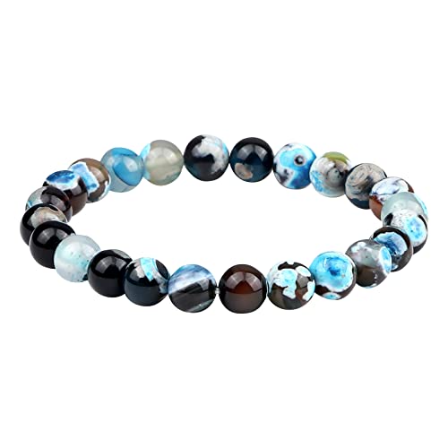 Personalisierbare Armbänder Herren Damen Armband Farbe Damen Einfache Geometrische Mode Armband Feuer 8mm Herren Armband Yoga Schmuck Halloween Weihnachten Valentinstag (C, One Size) von KAREN66