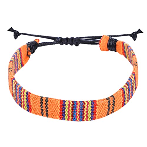 Personalisierbare Armbänder Herren Damen Armband Farbe Seil gewebt Armband verstellbar Boho Surfer Armband für Männer Frauen dünne Seil handgefertigt Strand Armband Halloween Weihnachten (R, One Size) von KAREN66