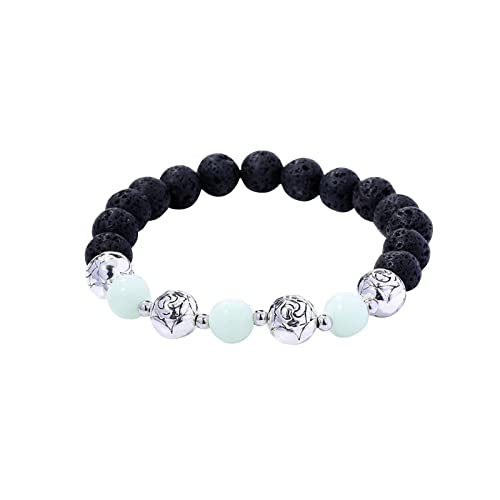 Personalisierbare Armbänder Herren Damen Armband Luminous Luminous Hollow Fluorite Stretch Bracelet Halloween Weihnachten Valentinstag (I, One Size) von KAREN66