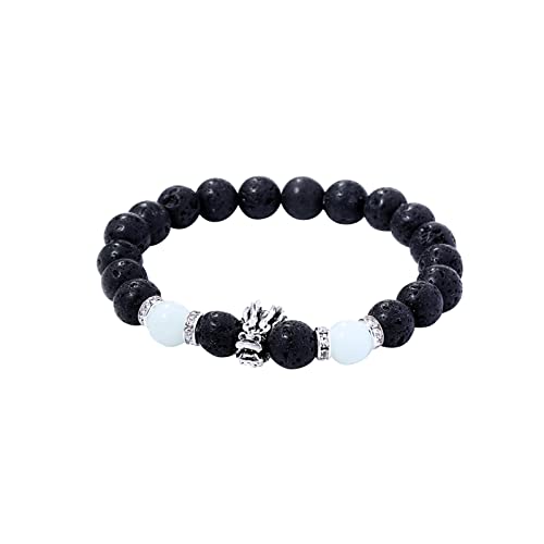 Personalisierbare Armbänder Herren Damen Armband Luminous Luminous Hollow Fluorite Stretch Bracelet Halloween Weihnachten Valentinstag (J, One Size) von KAREN66