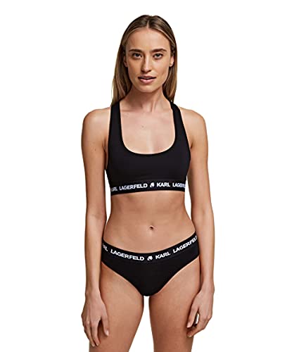 KARL LAGERFELD Damen Karl Lagerfeld Damen Sport-Bh Mit Karl-Logo, Schwarz, XL von KARL LAGERFELD