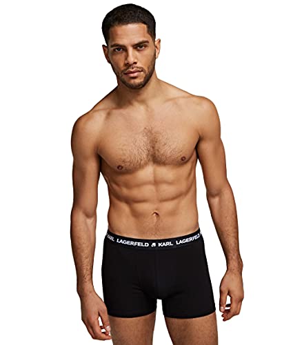 KARL LAGERFELD Herren Logo Monochrome Trunks (3er Pack) Schwarz M von KARL LAGERFELD