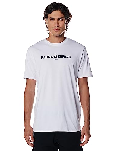 KARL LAGERFELD Herren Logo, Short Sleeve Crew Neck Men’s T-Shirt, Weiss/opulenter Garten, XX-Large von KARL LAGERFELD