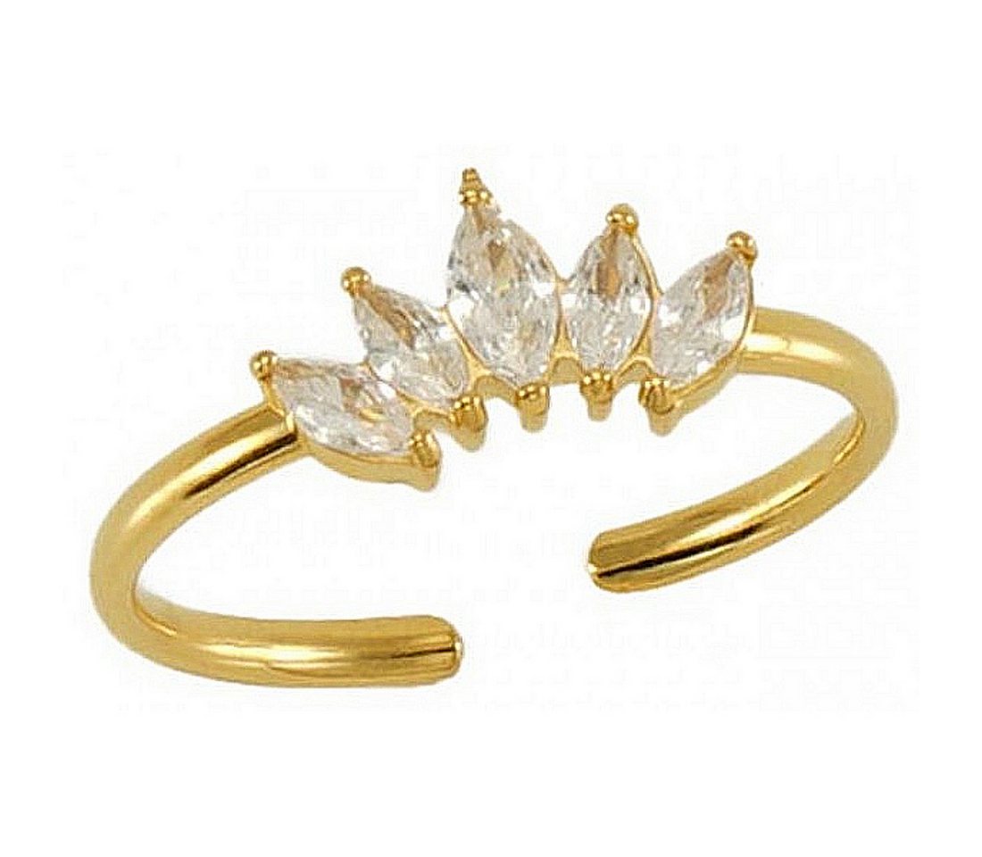 KARMA Fingerring Damenring Edelstahl gold Kristall Damenschmuck Fingerring (Modeschmuck Kristallring), Damen Ring Schmuck Edelstahlring verstellbar von KARMA