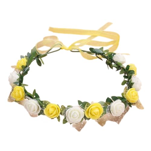 Brautblume für Hochzeit, Blumengirlanden, Haarkranz, Blumenstirnbänder, Damen, Braut, Blumen-Stirnbänder für Mädchen von KASFDBMO