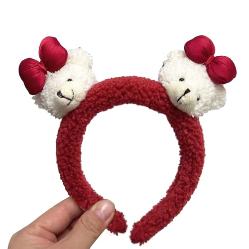 Pelziges Plüsch Stirnband Cartoon Bowknot Bär Stirnband Weiblich Waschendes Gesicht Haarband Erwachsene Kinder Familientreffen Kopfbedeckung Verstellbares Haar Accessoire von KASFDBMO