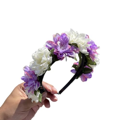 Realistisches Blumen-Stirnband, Frühling, Camping, Fotografie, Haarreifen, Temperament, Hochzeit, Party, Kopfbedeckung für Braut, Blumenstirnbänder für Frauen, böhmische Blumen-Haarbänder für Frauen, von KASFDBMO