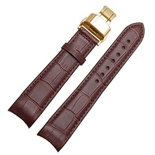 KAVJU Uhrenarmband mit gebogenem Ende, für Citizen BL9002-37 05A BT0001-12E 01A, echtes Leder mit Schmetterlingsschnalle, 20, 21, 22 mm, modisches Armband, 20 mm, Achat von KAVJU