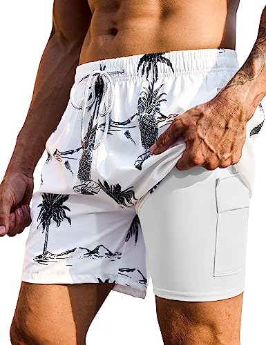 KBVOT Badehose Herren mit Kompression Liner Schnelltrocknend Badeshorts Männer Kurz Boardshorts Schwimmhose 2 in 1 Badehosen mit Innenhose Surfen Strandhose KBVOT Badehose Herren mit Kompression Liner Schnelltrocknend Badeshorts Männer Kurz Boardshorts Schwimmhose 2 in 1 Badehosen mit Innenhose Surfen Strandhose von KBVOT