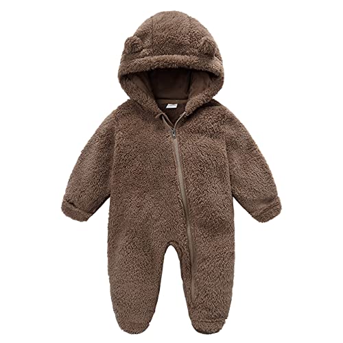 KCDING Schneeanzug Mädchen Baby Winteroverall Mädchen Schlafstrampler Jumpsuit Winter Baby Onesie Schlafstrampler Ohne Füße Softshelljacke Mädchen von KCDING